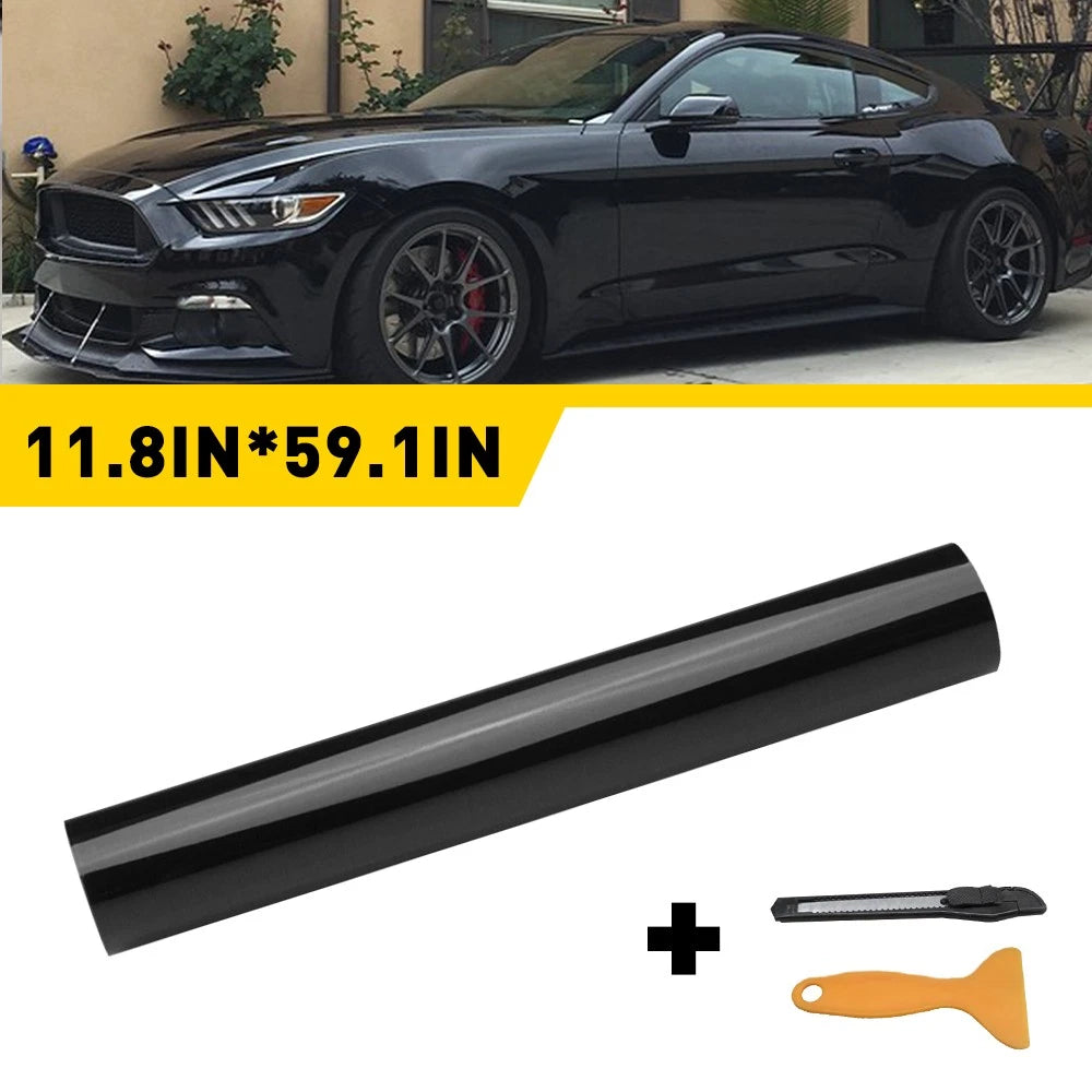 Black Glossy Vinyl Film Wrap Sticker for DIY Applications (Bubble Free)