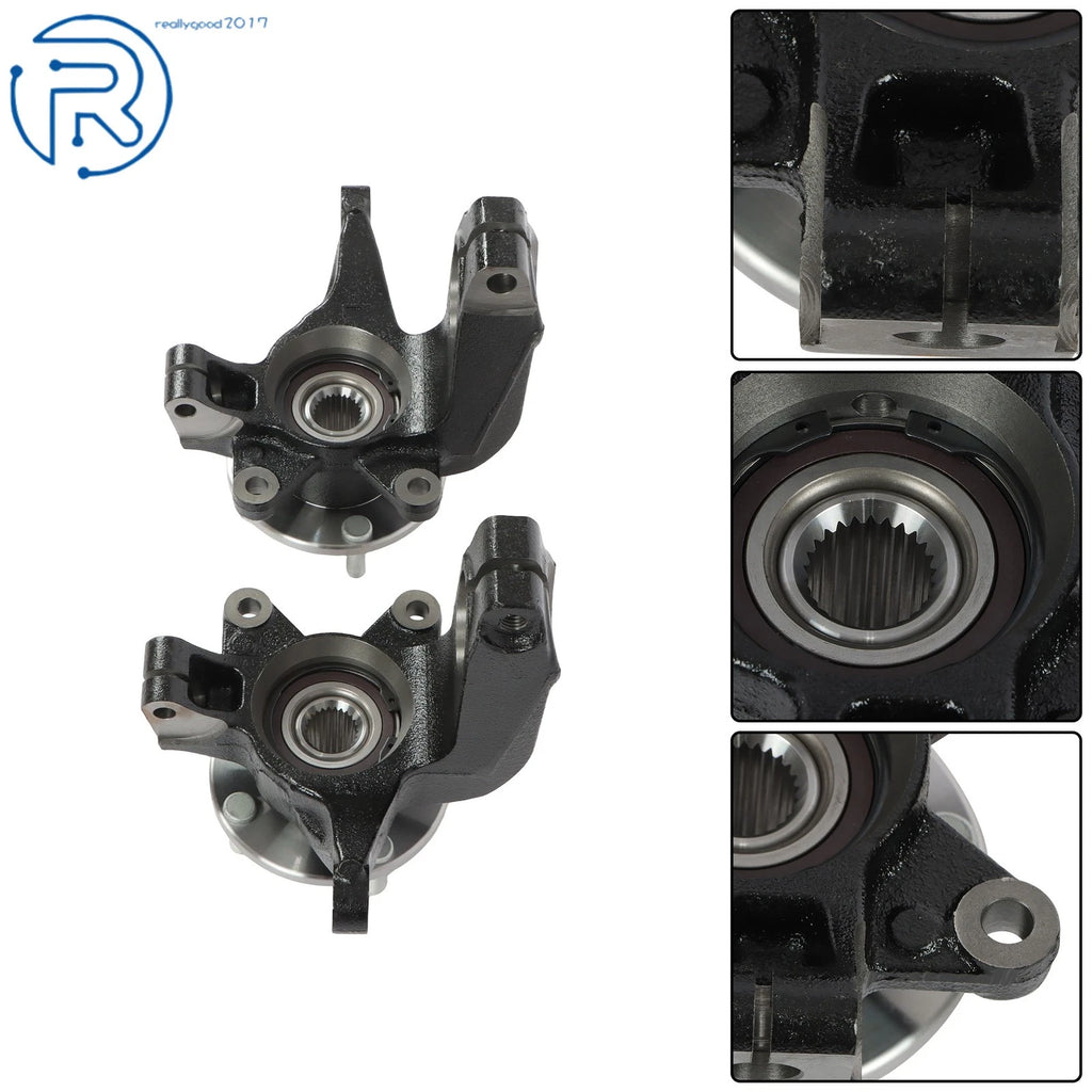 2X Front Side Steering Knuckle & Wheel Hub Bearing Assembly for Ford Focus (2006-2011)