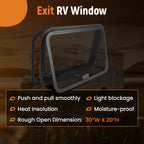 30" x 20" Exit Window for RV Camper/Trailer/Food Truck (w/ Accessories)