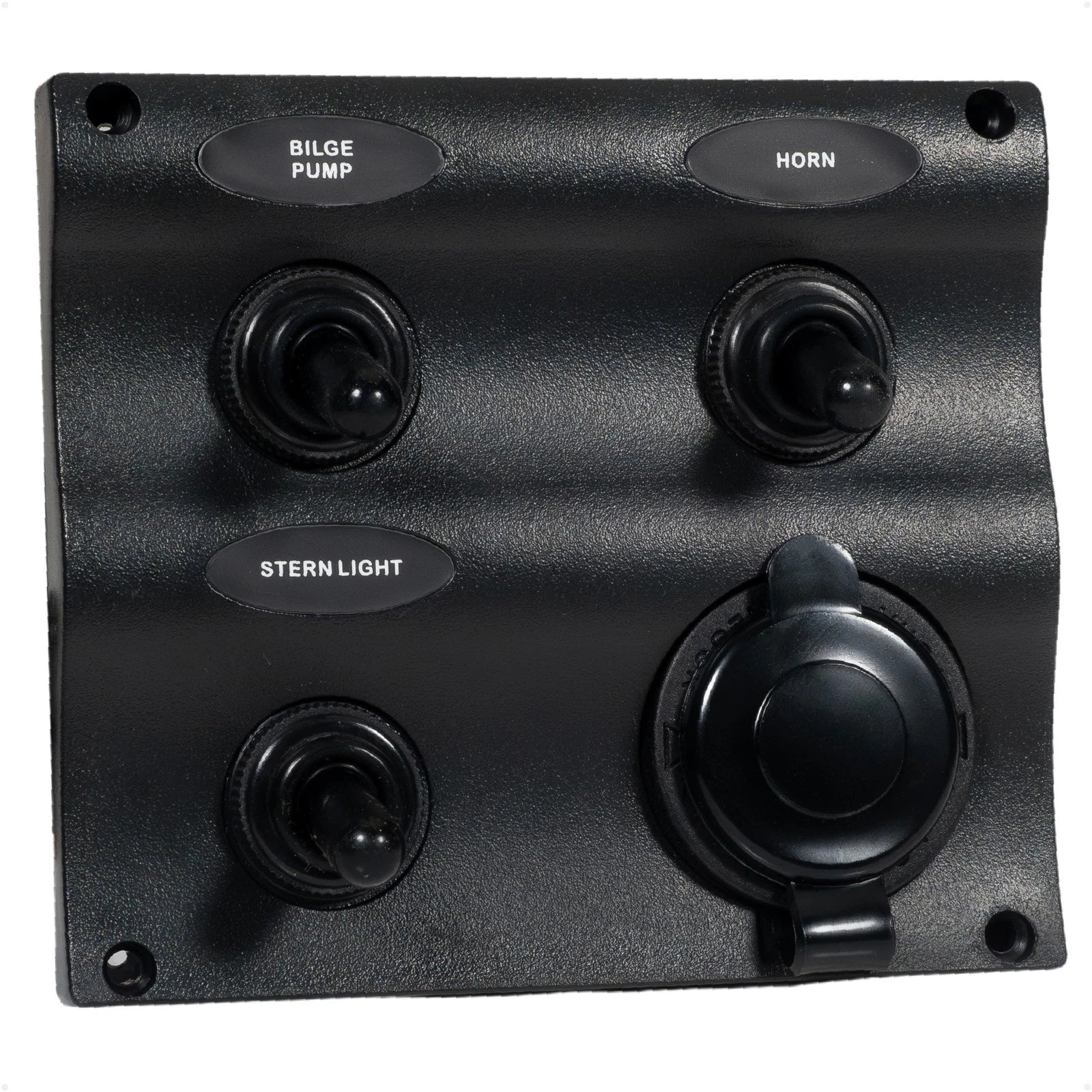 3 Gang Toggle Switch Panel with Power Socket for Boat (Universal Fit)