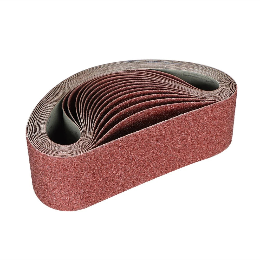 Set of 12 Sanding Belts 4" × 24" 60-400 Grit for Woodworking