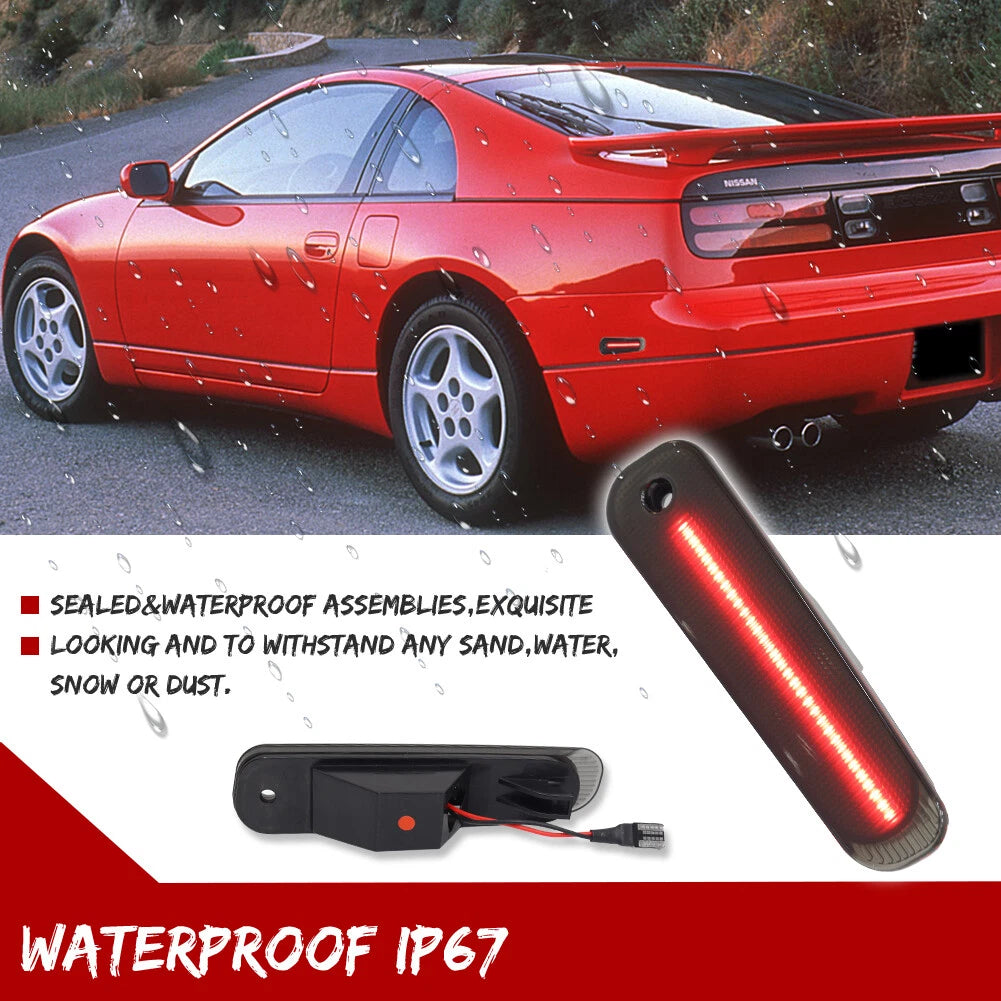 2X Smoked Red LED Rear Bumper Side Marker Lights for Nissan 300ZX (1990–1996)