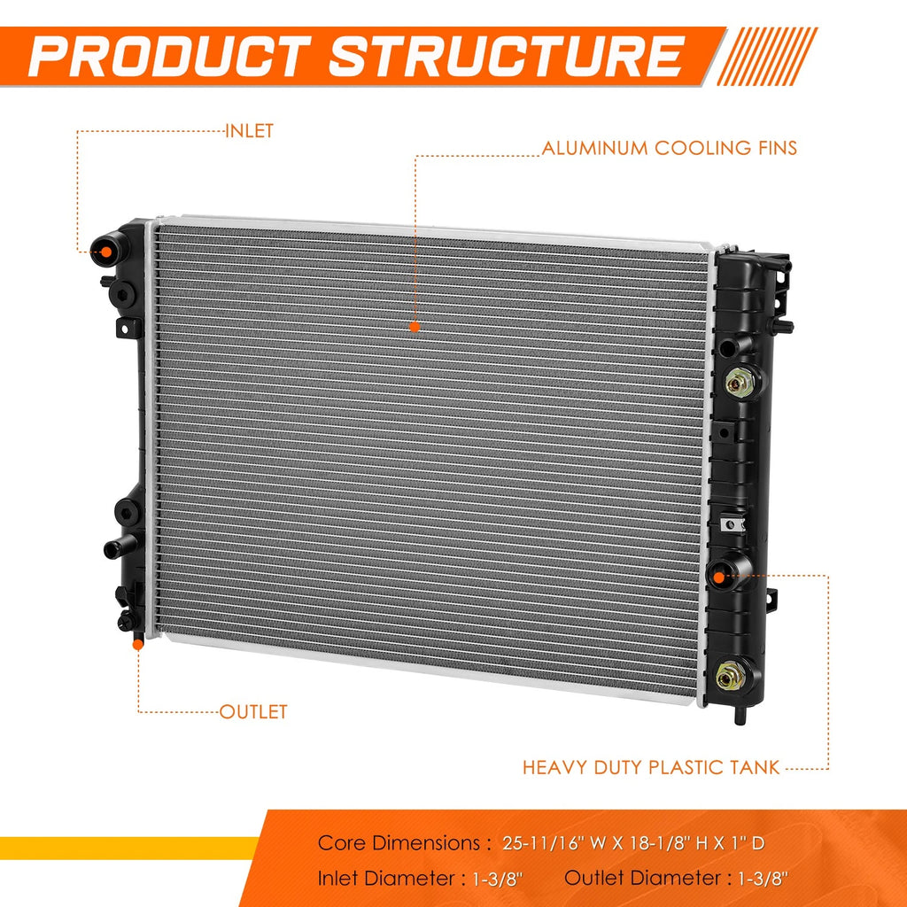 Aluminum Core Cooling Radiator for Cadillac Catera (2000–2001) DPI-2595