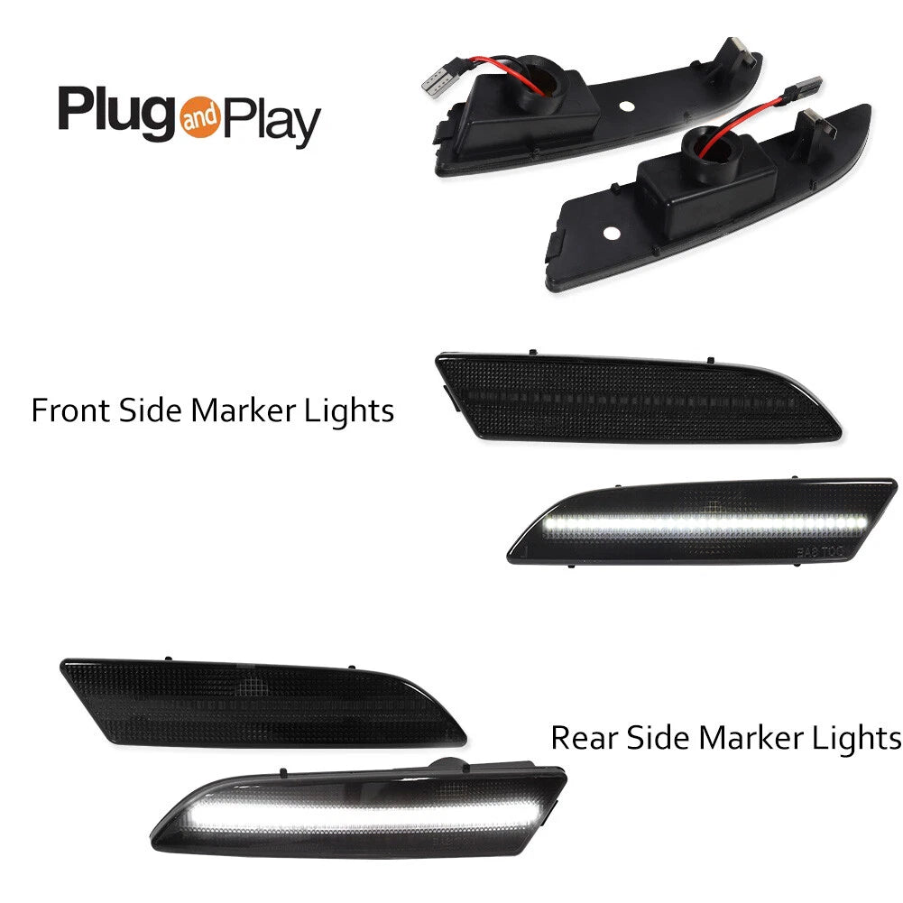 Set of 2 White LED Bumper Side Marker Lights for Chrysler Crossfire (2004–2008)