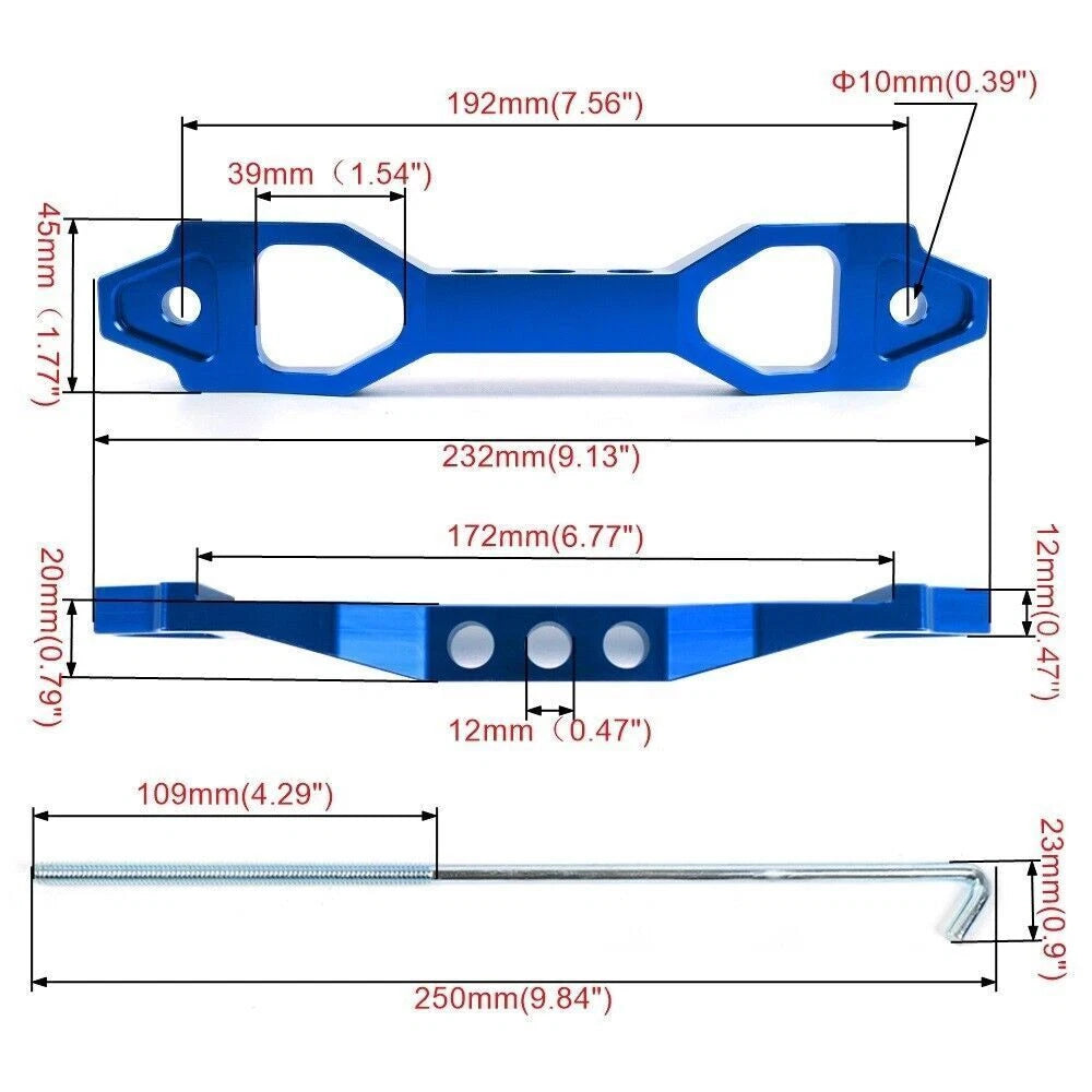 Battery Hold Down Bracket for Heavy Duty Vehicles (J Bolts)