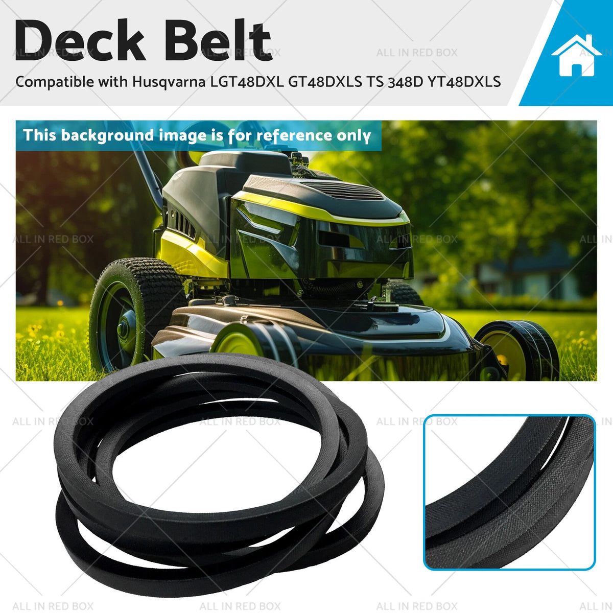 Deck Belt for Husqvarna LGT48DXL GT48DXLS TS 348D YT48DXLS (588814301)