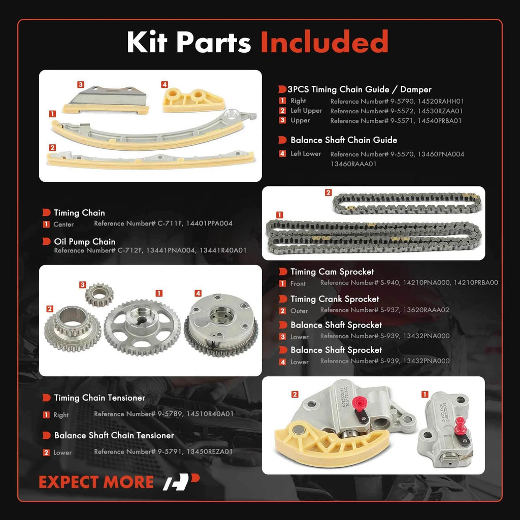 Timing Chain Kit for Honda Accord CR-V (2008-2014) 2.4L