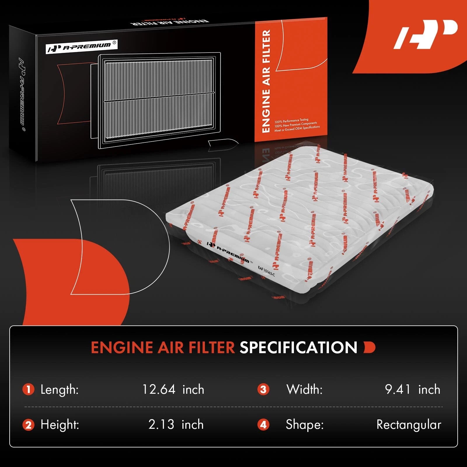 2x Engine Air Filter for Toyota Tacoma 2005–2022 L4 2.7L Rigid Panel