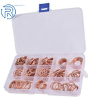 280 PCS Assorted Solid Copper Crush Washers Seal Flat Ring for