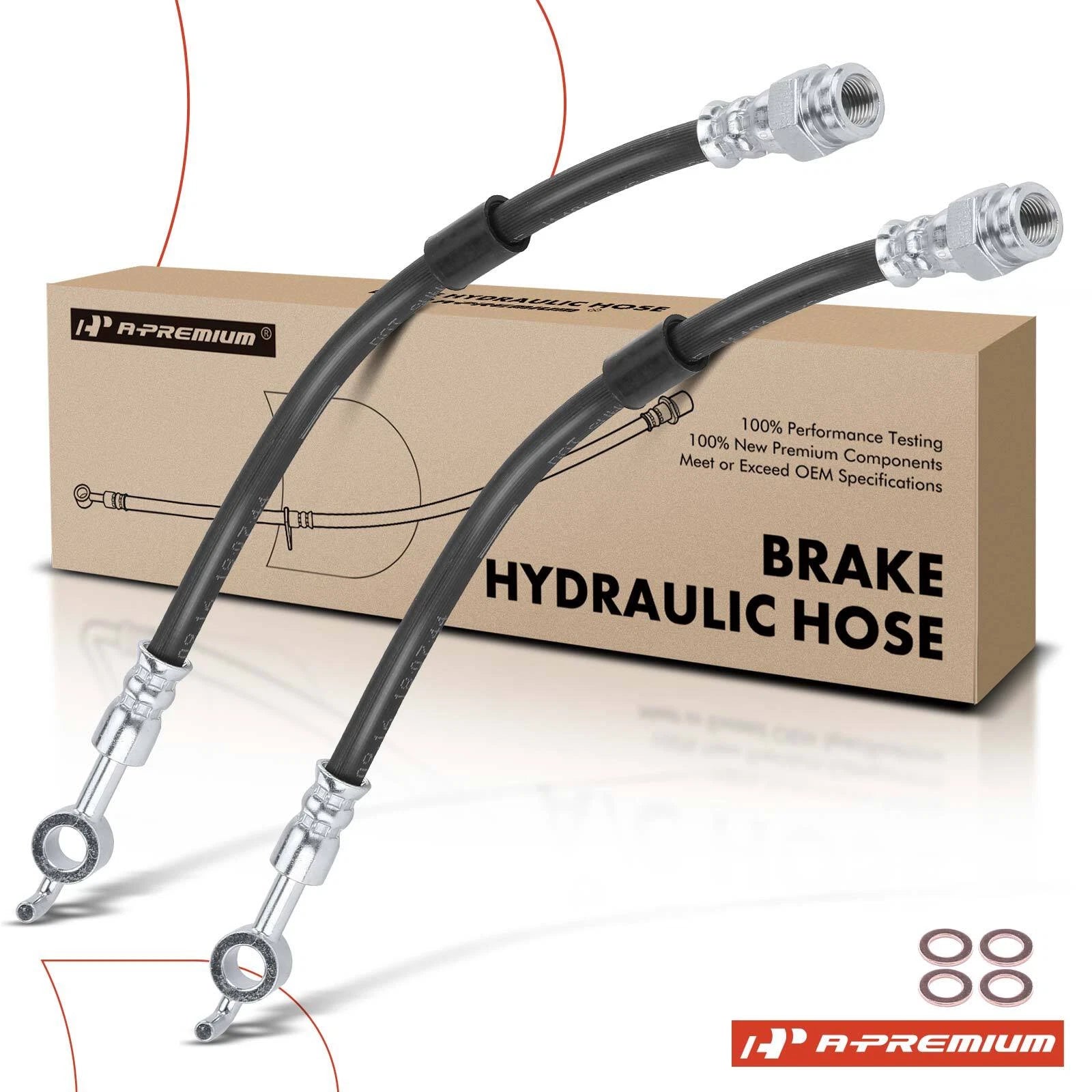 2X Rear Brake Hydraulic Hose for Ford Fusion (2008–2009) Lincoln MKZ (2007–2009)