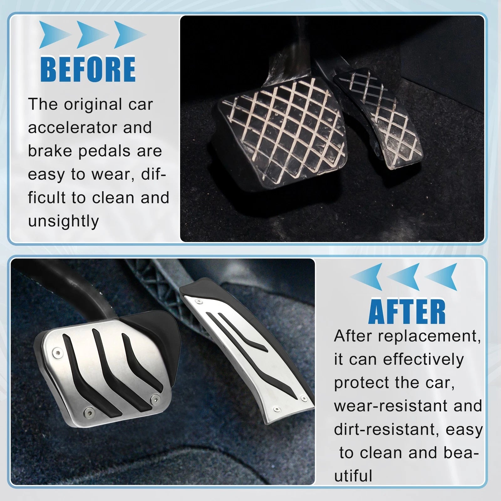 3Pcs Accelerator & Brake Pedal Cover Set for BMW 1 2 3 4 Series (F20)