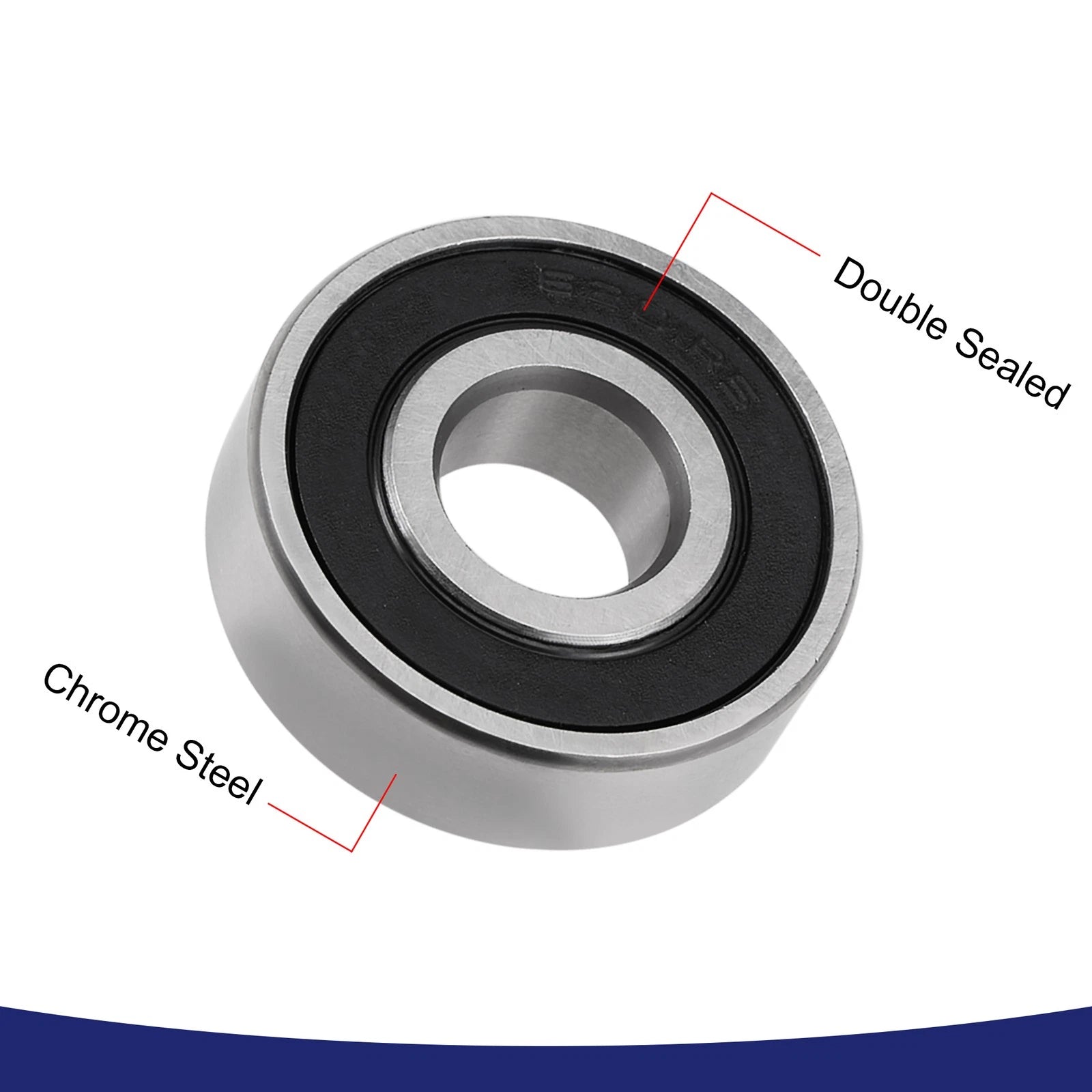 Set of 2 6201-2RS Ball Bearings for Universal Applications (12x32x10mm)