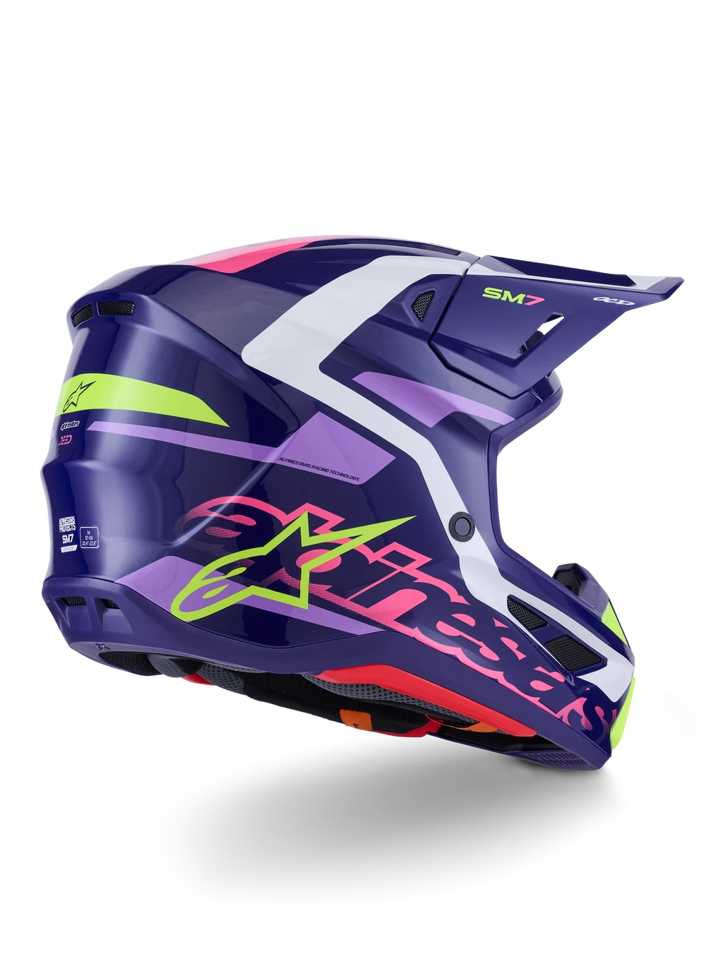 Alpinestars SM7 Deed Helmet for Off-Road Motorcycle (Medium, Purple/Pink)