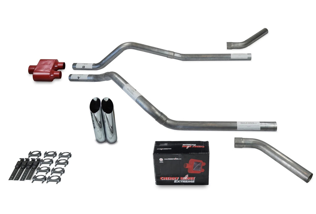 2.5" Dual Exhaust Kit for GMC Jimmy (2000–2004) - Cherry Bomb Extreme Slash Tip