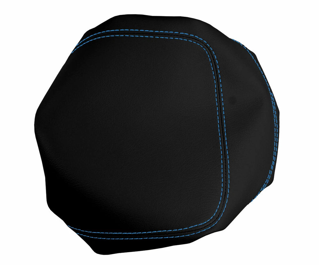 Leather Console Lid Armrest Cover for Ford F150 Lariat (1997–2003) Blue Stitch