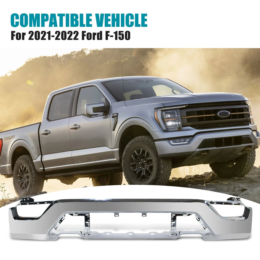 Chrome Steel Front Bumper Face Bar for Ford F-150 (2021–2023)