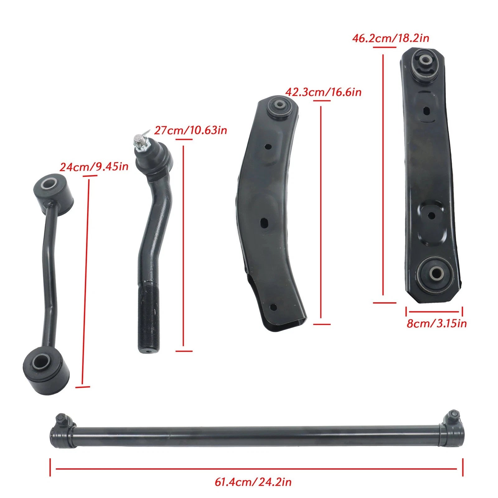 15pc Outer Tie Rod Ends Control Arms Ball Joints for Jeep Grand Cherokee (1999–2004)