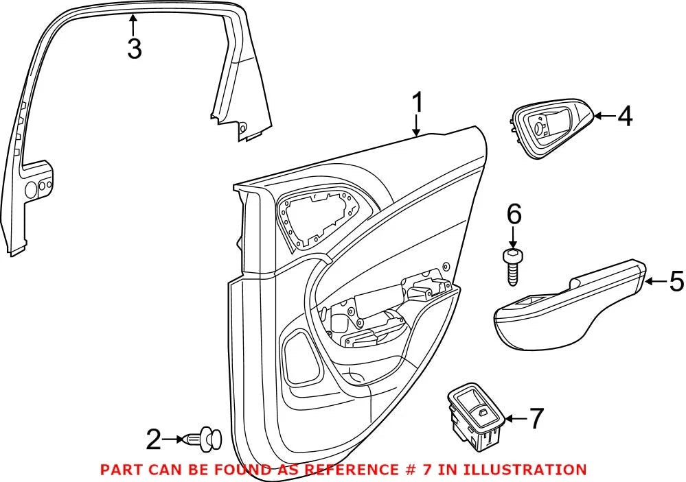 OEM Rear Door Window Switch for Chrysler 200, 300 (2011–2019)