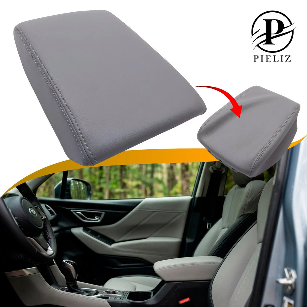 Console Lid Armrest Cover for Subaru Forester (2019–2024) Gray PVC Leather