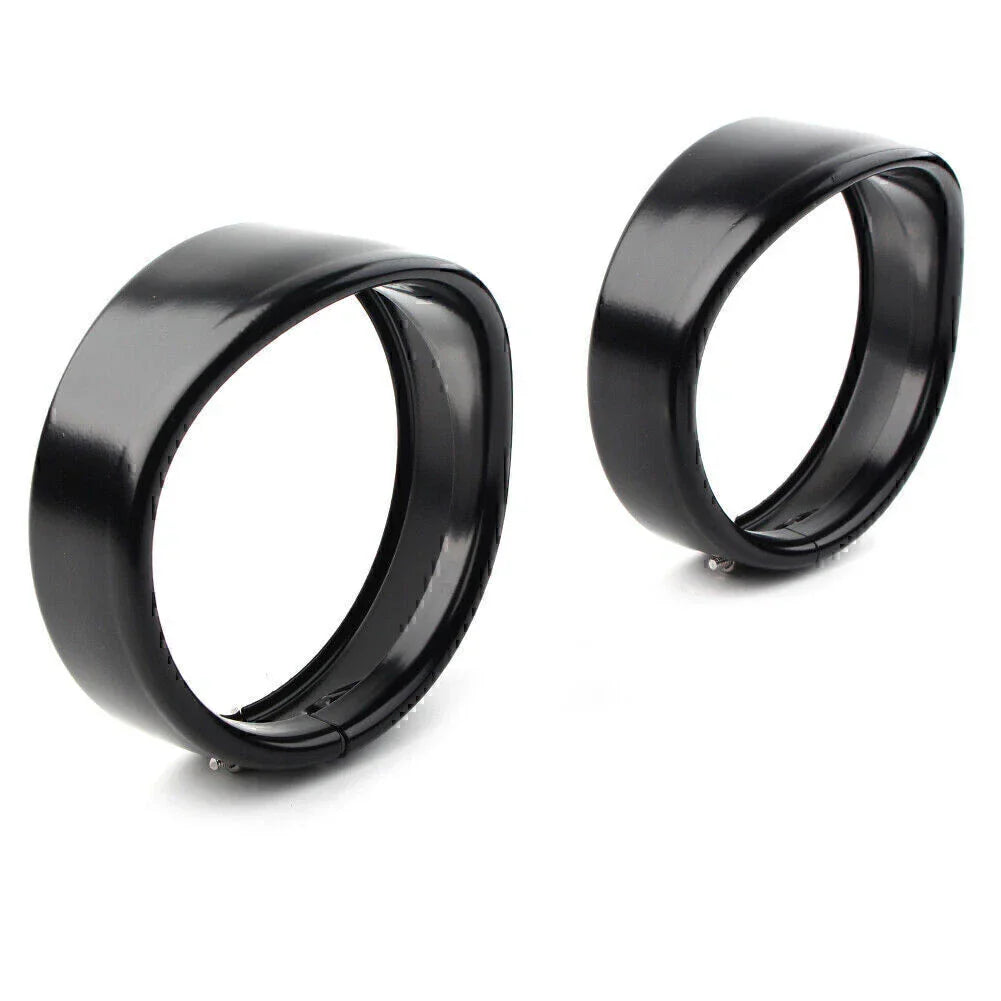 4.5" Black Passing Lights Lamp Trim Ring Bezel Visor Cover for Harley FLHT FLHR
