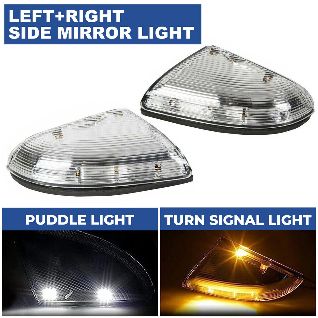 2Pcs LED Mirror Turn Signal Lights Puddle Lamps for Dodge Ram 1500 2500 (2009–2014)