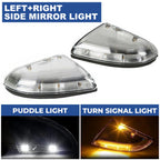 2Pcs LED Mirror Turn Signal Lights Puddle Lamps for Dodge Ram 1500 2500 (2009–2014)
