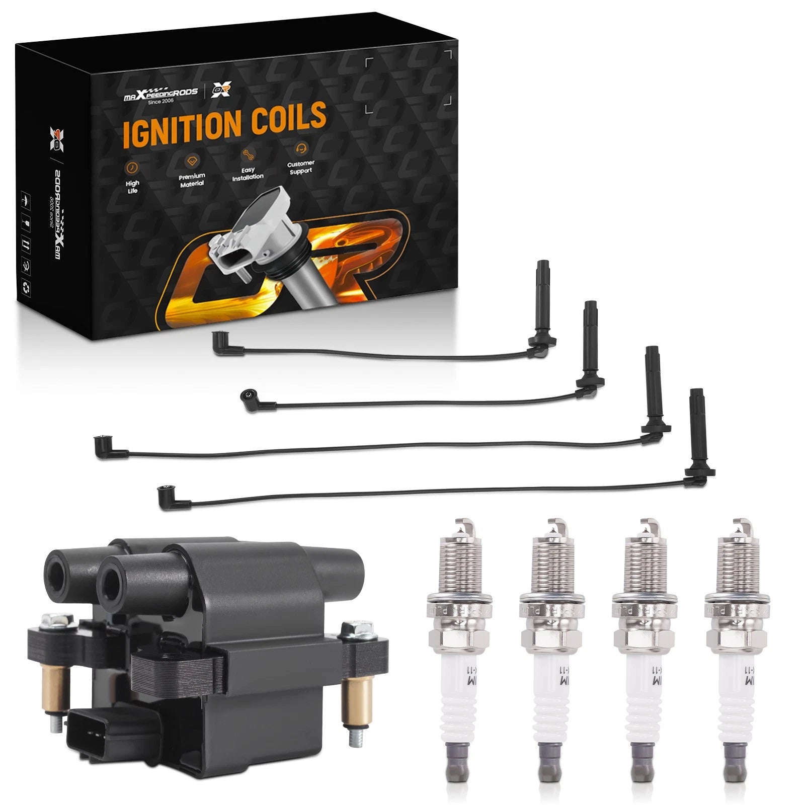 Ignition Coil Set with Spark Plugs and Wires for Subaru Impreza Legacy Forester
