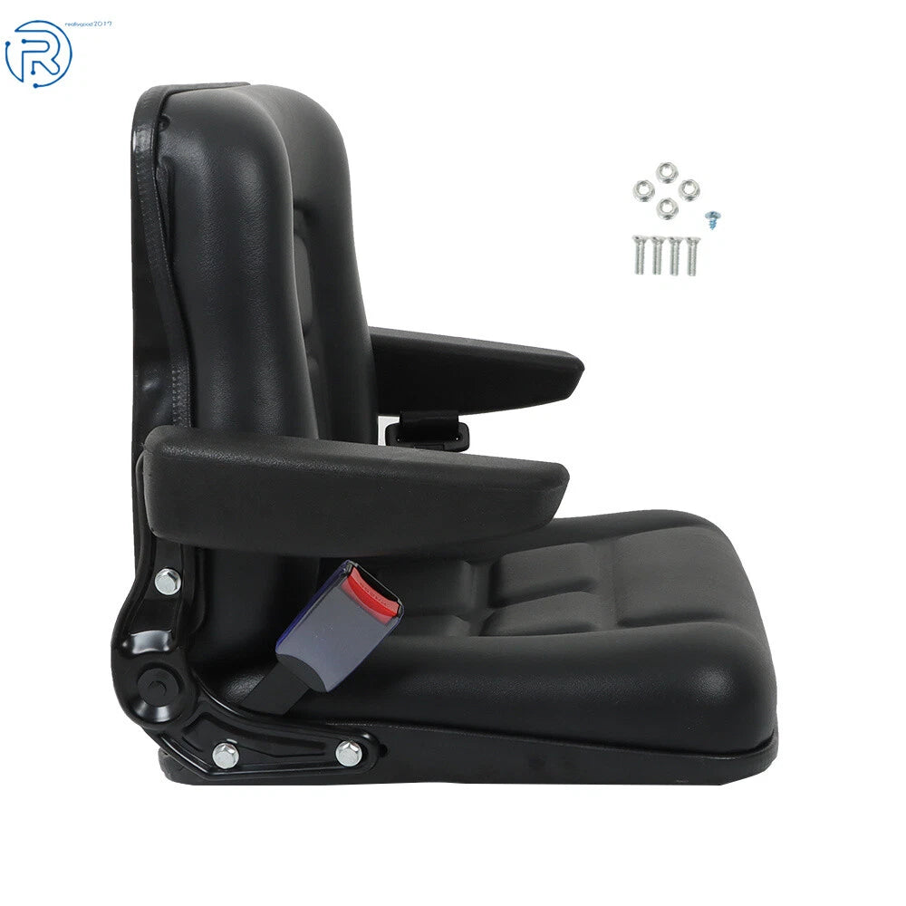 Adjustable Tractor Seat with Backrest & Seatbelt