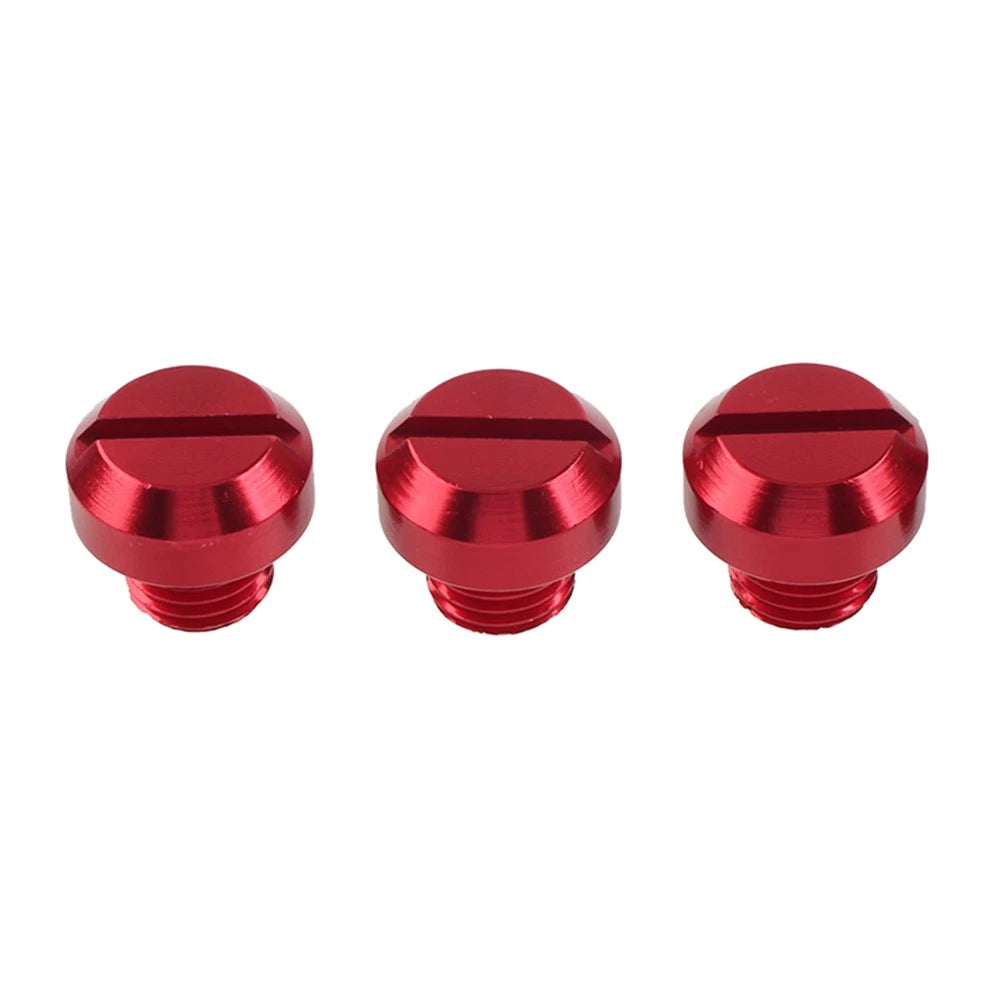 3X M10x1.25 Motorcycle Mirror Hole Blanking Plugs Red