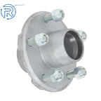 Pair of 5 Bolt Hot Dipped Galvanized Trailer Hubs with Lube Caps