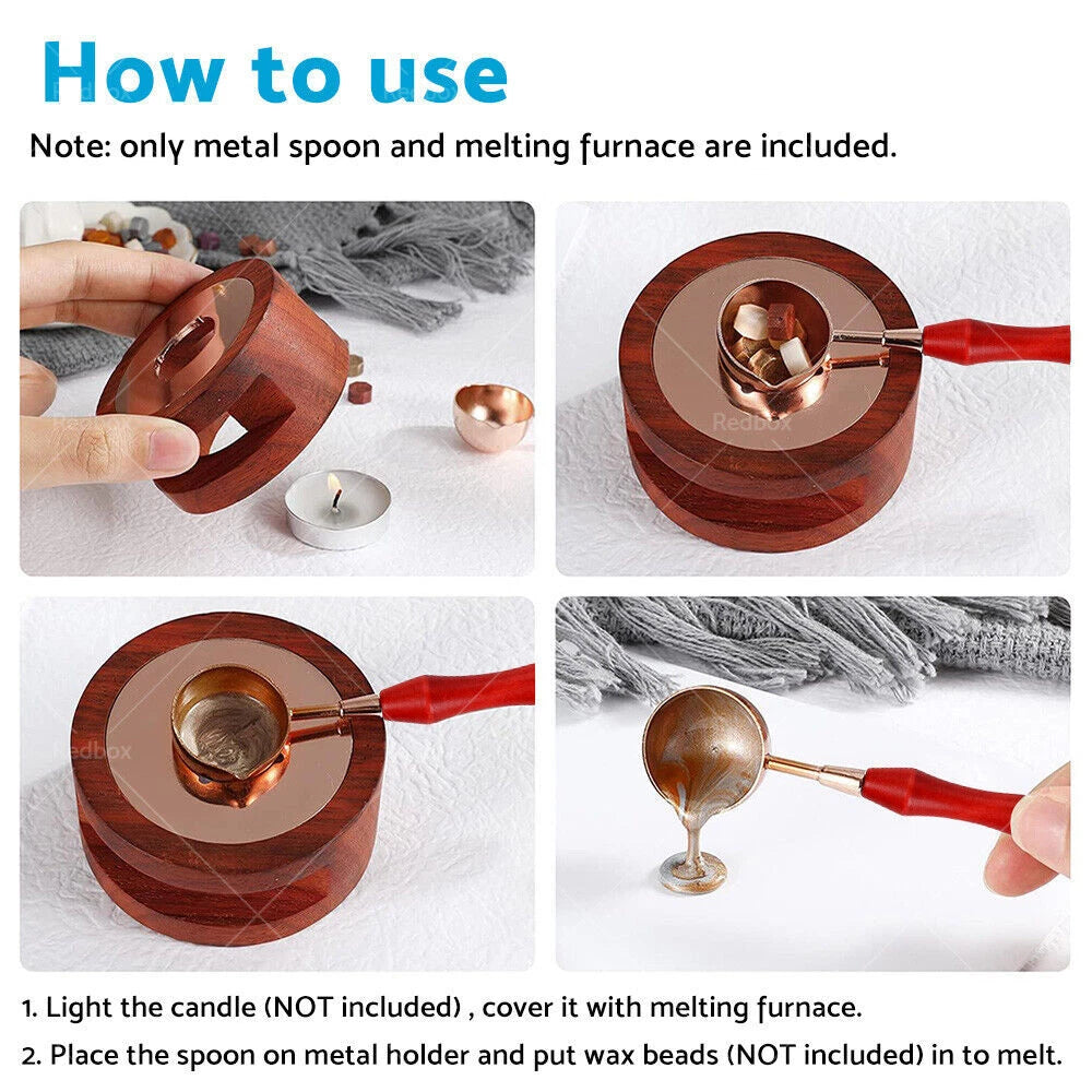 Sealing Wax Furnace Kit with Melting Spoon and Stamp Tool