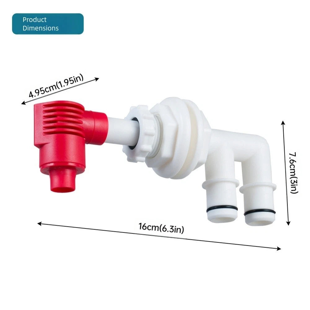Live Fish Tank Valve Kit with Pump Out Aerator for Marine Applications