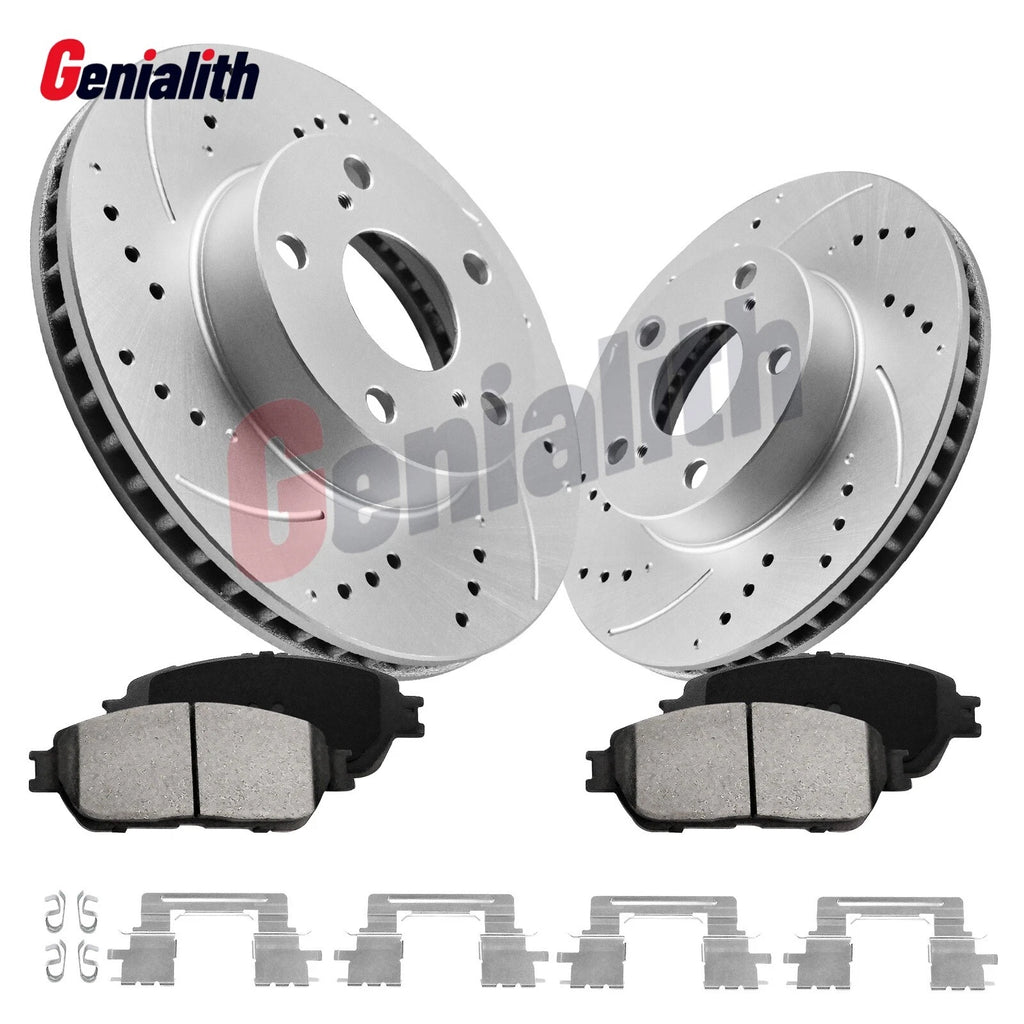 Front Drilled Disc Rotors & Brake Pads Kit for Toyota Tacoma (2005–2015)