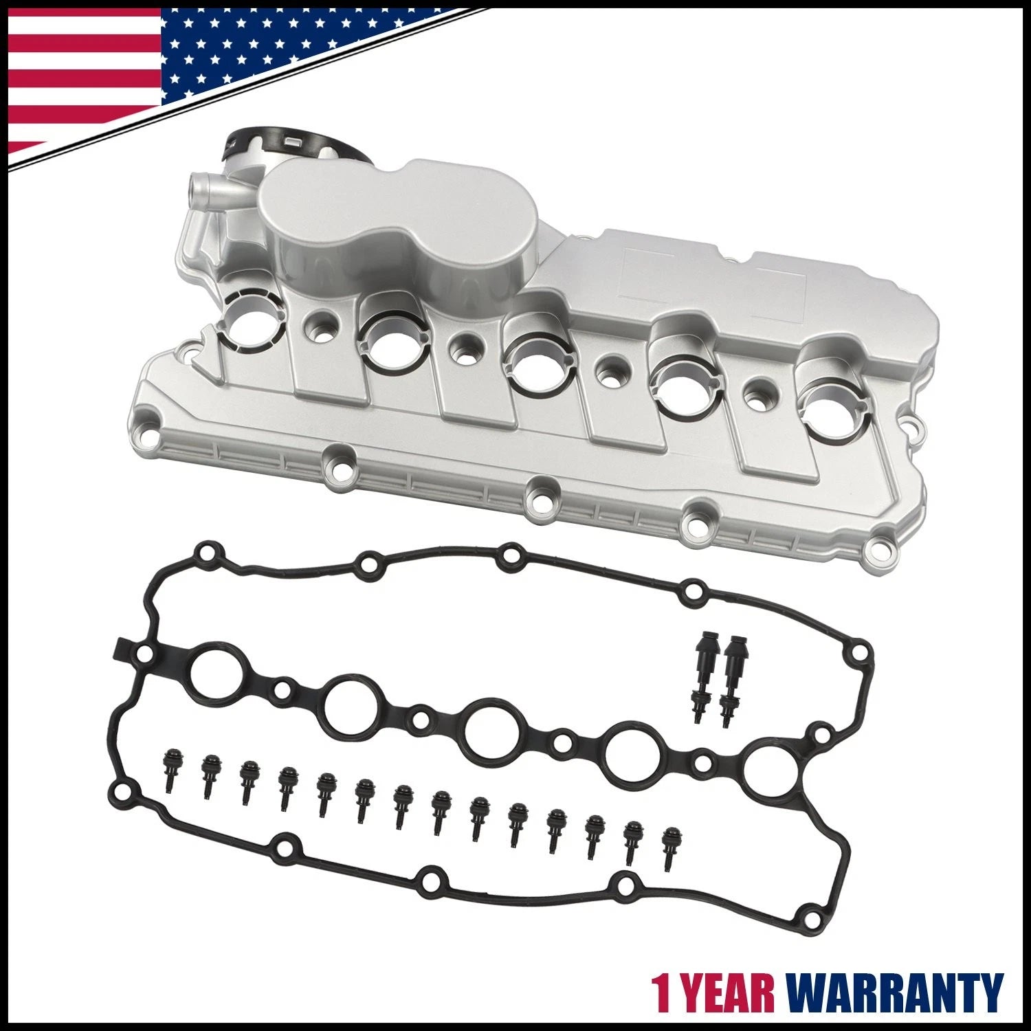Aluminum Valve Cover w/Gasket & Bolts for VW Jetta Rabbit Golf Passat (2006–2014)
