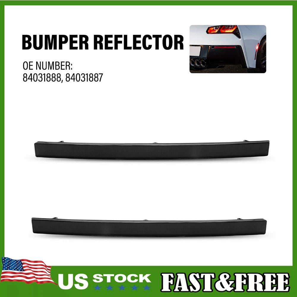 Smoked Lens Rear Bumper Reflector for Chevy C7 Corvette Stingray (2014â2019)