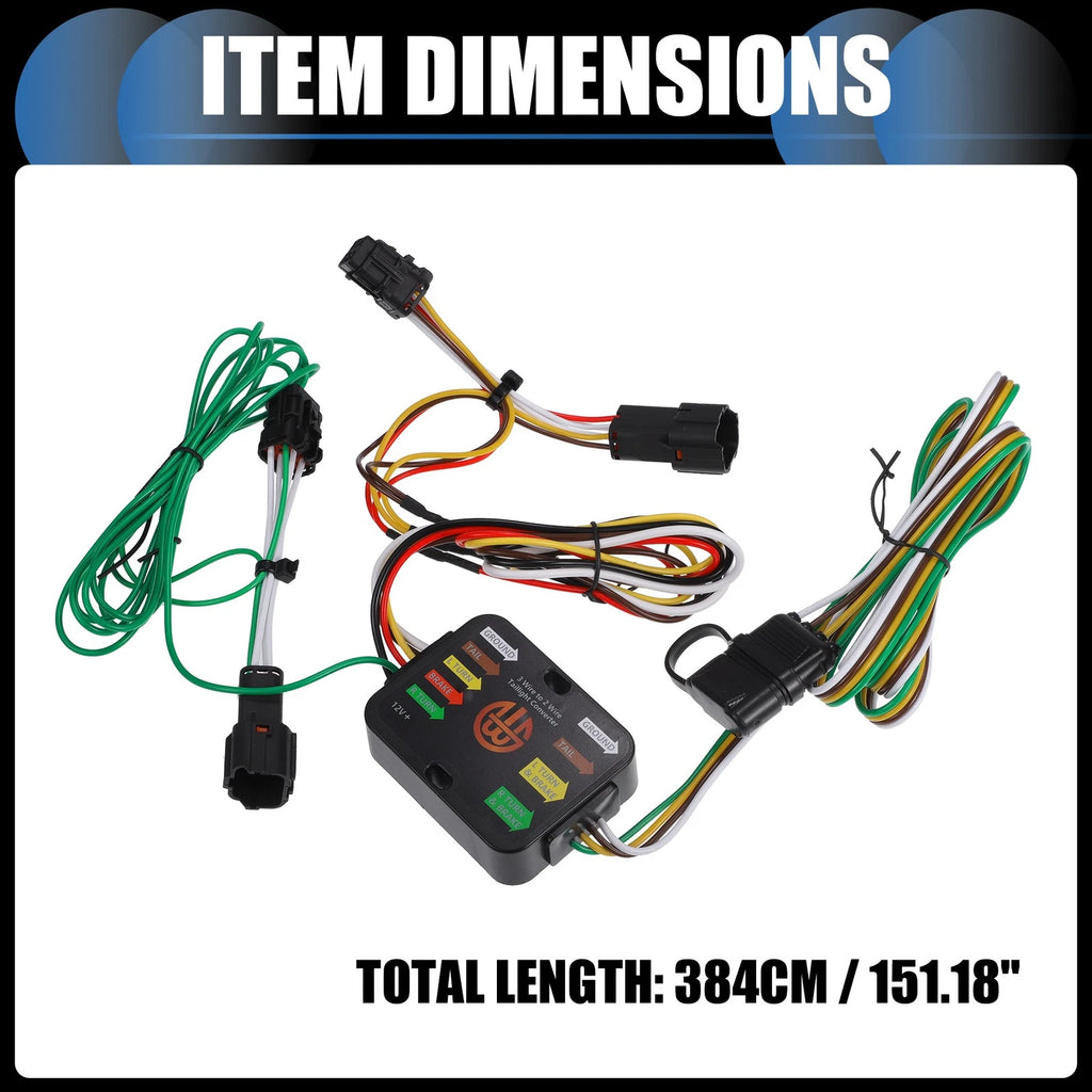 Set of 4-Pin Trailer Wiring Harness Kit for Hyundai Tucson (2010–2018)