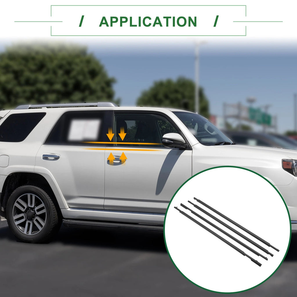 Set of 4 Weatherstrip Window Seal No.757120M010 for Toyota 4Runner (2010–2016)