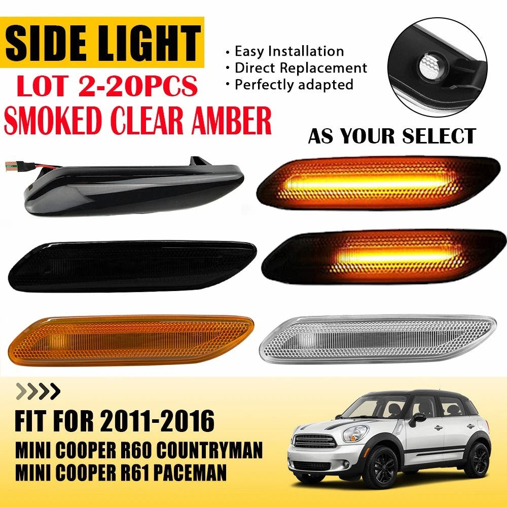 LED Front Amber Marker Side Lights for MINI Cooper R60 R61 (2011–2016)