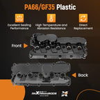 2X Engine Valve Covers for VW Beetle Golf Jetta Passat 2.5L (2006-2014) Black