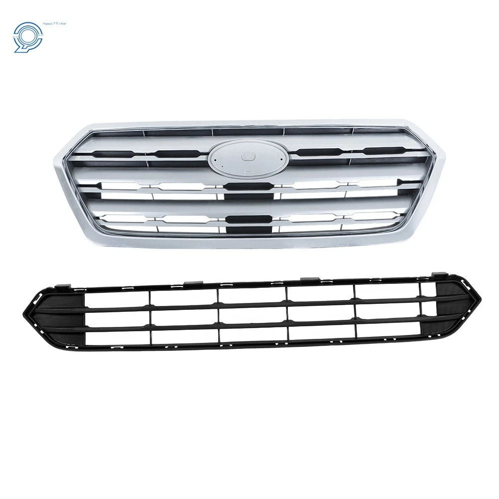 2PC Black Chrome Grille Set for Subaru Outback (2015-2017)