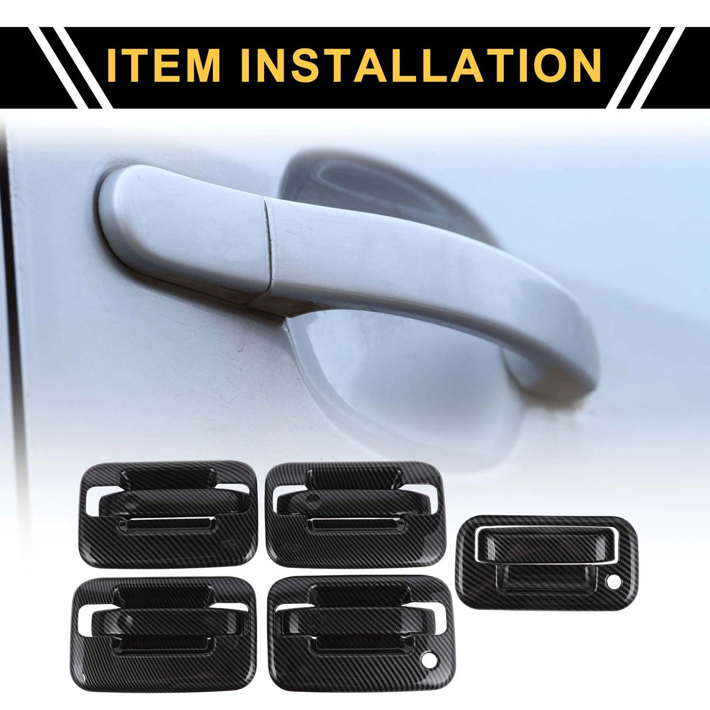 Set of 4 Exterior Door Handle Covers for Ford F-150 (2004–2014) Carbon Fiber