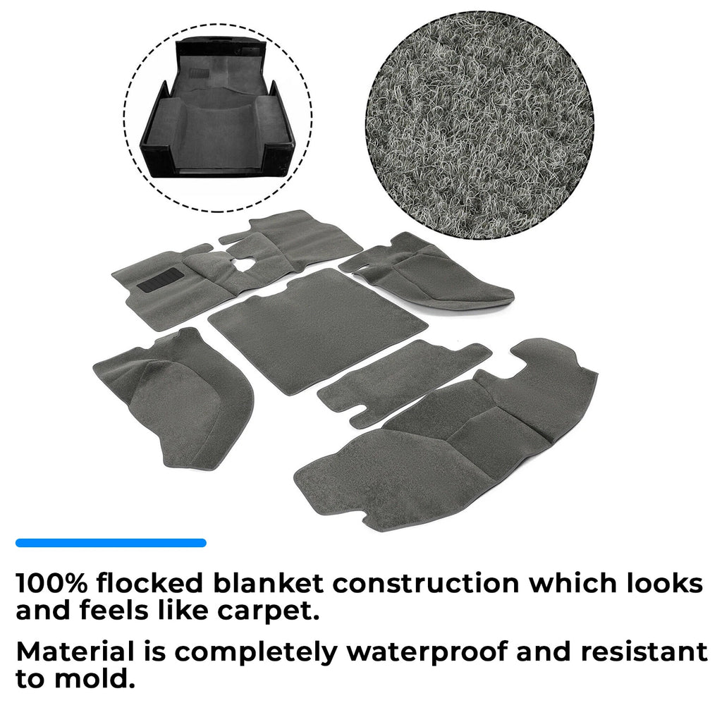 Set of 6 Carpet Mats for Jeep Wrangler TJ (1997–2006) Gray