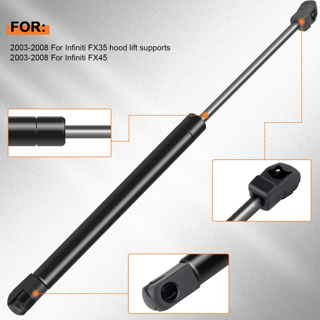 2X Hood Lift Supports for Infiniti FX35 FX45 (2003–2008)