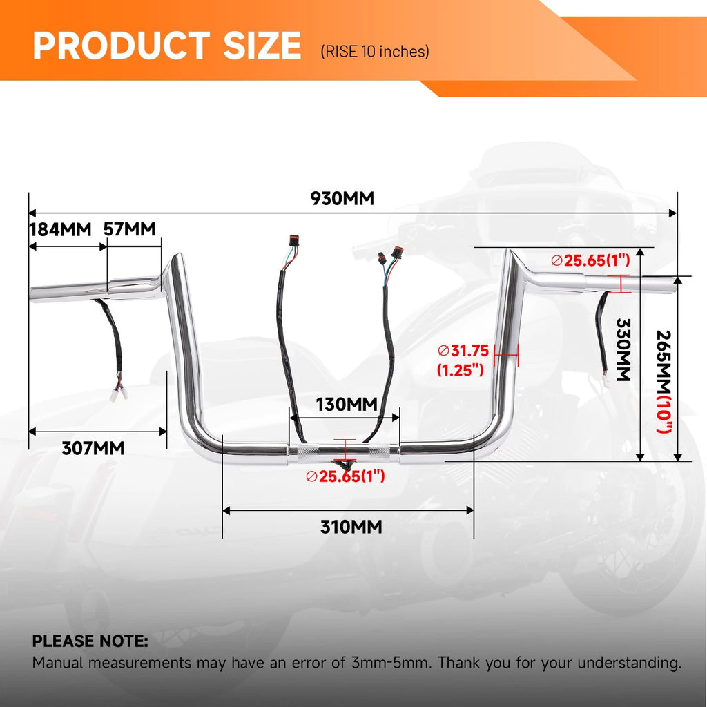 10" Meathook Bar Handlebar for Harley Street Glide Special (2014–2023)