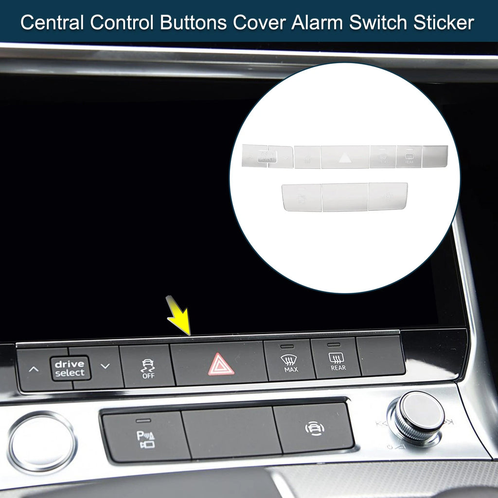 Central Control Buttons Cover Alarm Switch Sticker for Audi A6 A7 (2012–2018)