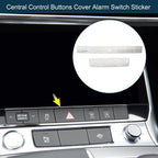 Central Control Buttons Cover Alarm Switch Sticker for Audi A6 A7 (2012–2018)