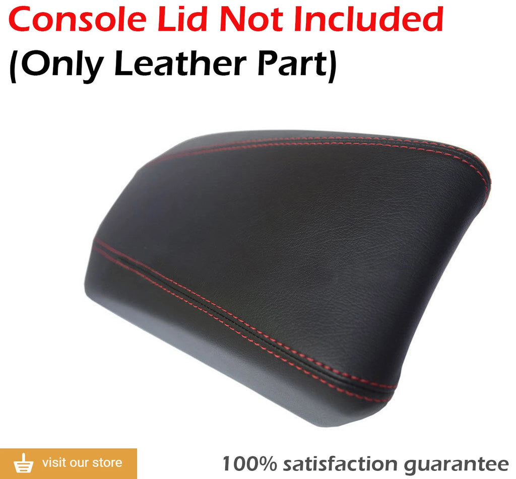 Console Armrest Cover for Hyundai Sonata (2011–2014) Red Stitch PVC Leather