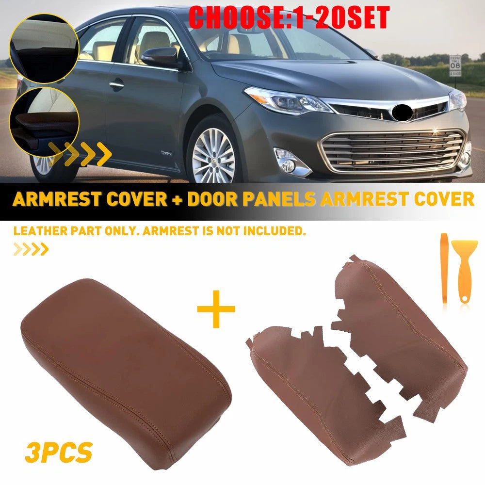 Leather Console Lid Armrest & Door Panel Cover for Toyota Avalon (2013–2018)