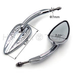 Pair Chrome Teardrop Racing Mirrors for Harley Street Bob Fat Bob (1982–2018)
