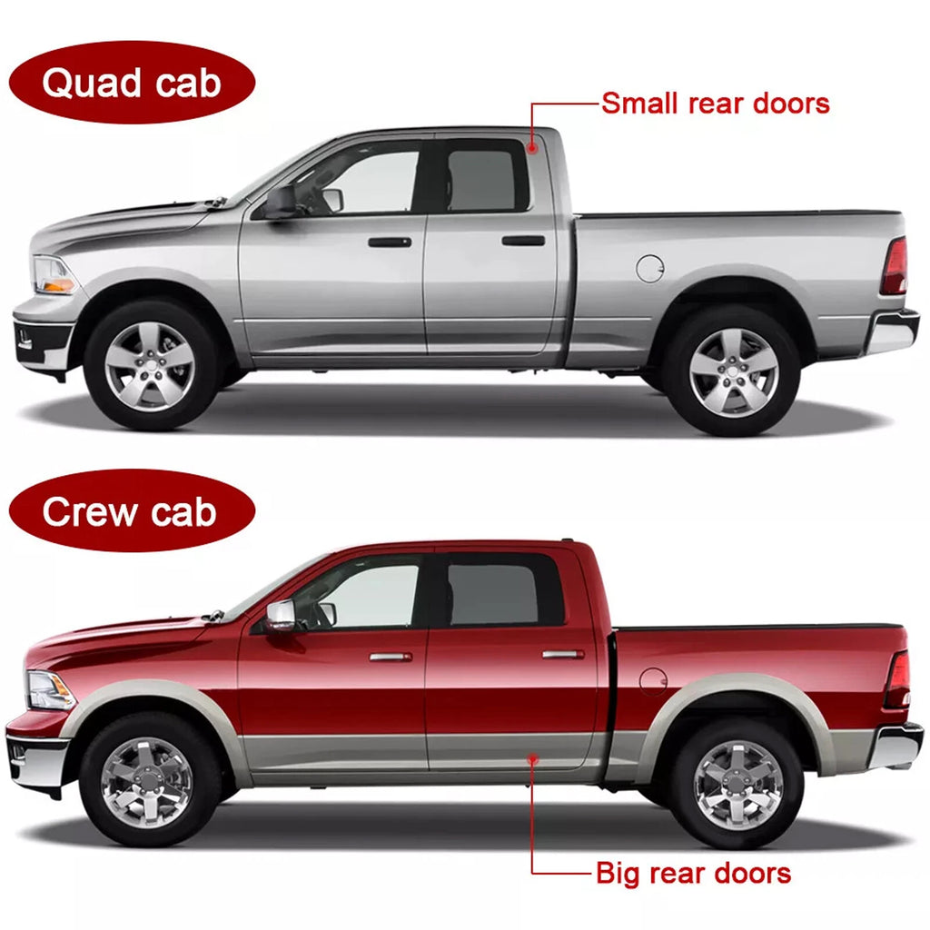 Set of 4 Rocker Panel Guard Sill Plate Covers for Ram 1500/2500/3500 (2009–2018)